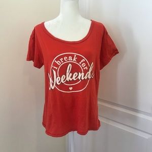 WILDFOX Weekends tee size large Orange